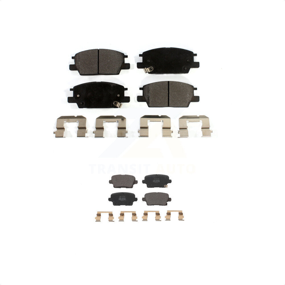 Front Rear Semi-Metallic Brake Pads Kit For 2018-2019 Buick Regal Sportback AWD with 3.6L With 300mm Diameter Rotor KPF-100615