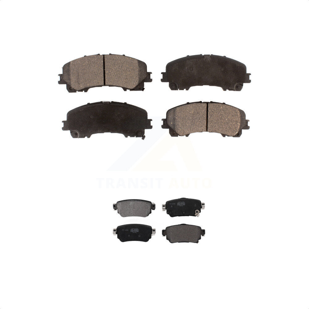 Front Rear Semi-Metallic Brake Pads Kit For 2019 Nissan Rogue FULL HYBRID EV-GAS (FHEV) engine With Electric Parking KPF-100624
