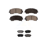 Front Rear Semi-Metallic Brake Pads Kit For 2019 Nissan Rogue FULL HYBRID EV-GAS (FHEV) engine With Electric Parking KPF-100624