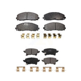 Front Rear Semi-Metallic Brake Pads Kit For Jeep Gladiator Wrangler KPF-100626