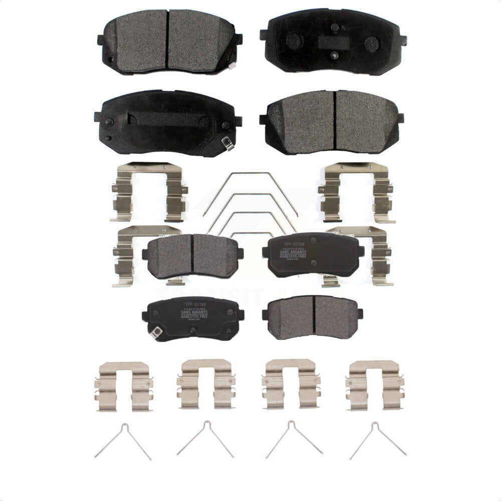 Front Rear Semi-Metallic Brake Pads Kit For Hyundai Kona Kia Seltos KPF-100648