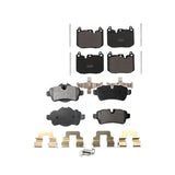 Front Rear Semi-Metallic Brake Pads Kit For 2015 Mini Cooper S John Works with 1.6L With 5 Lug Wheels KPF-100652