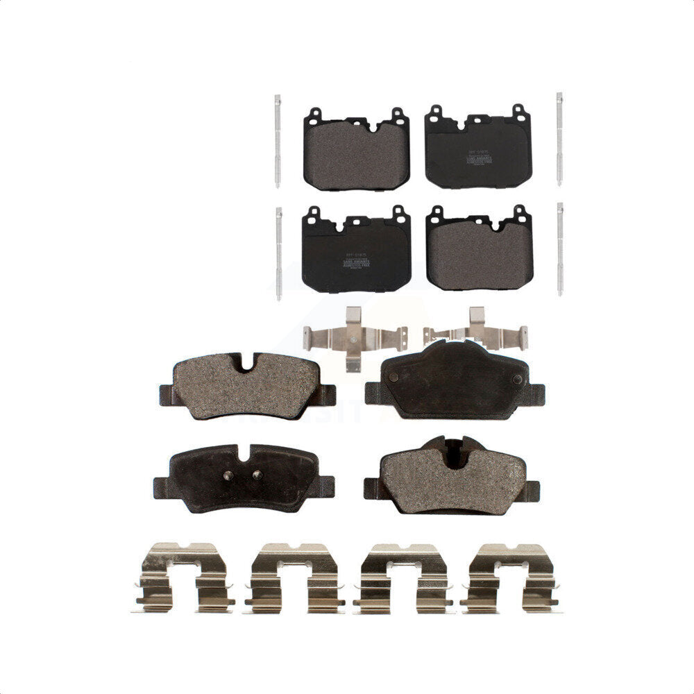 Front Rear Semi-Metallic Brake Pads Kit For 2015 Mini Cooper S John Works with 2.0L With 5 Lug Wheels KPF-100653