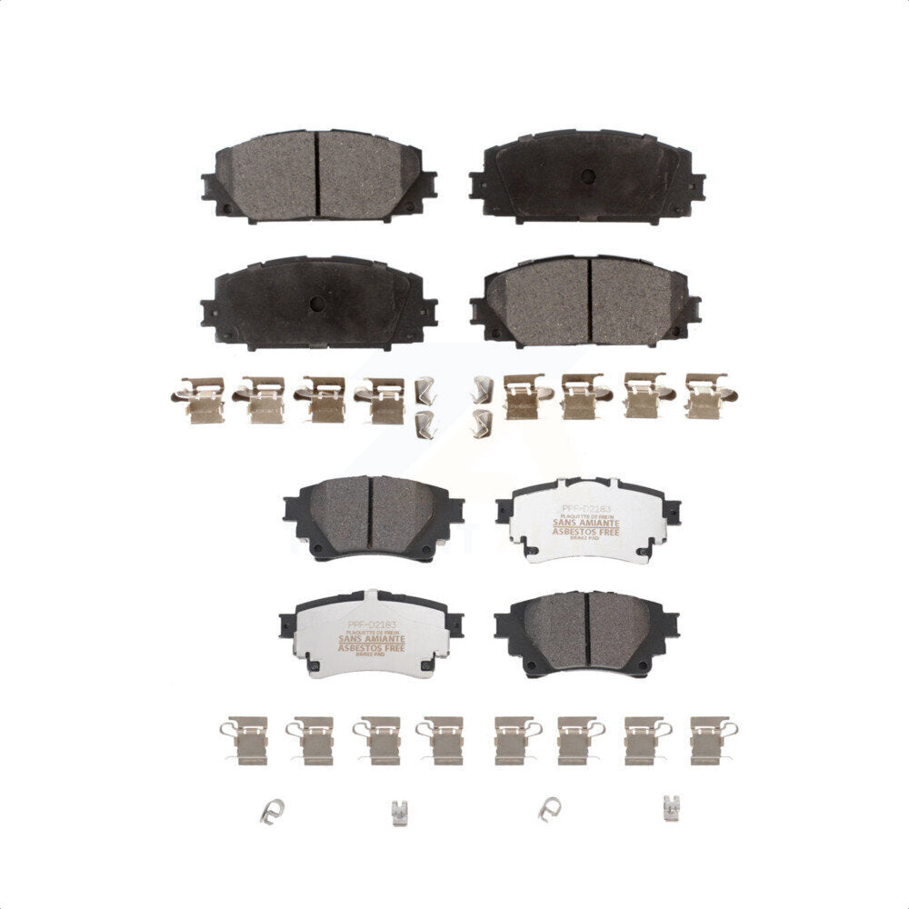 Front Rear Semi-Metallic Brake Pads Kit For 2020-2022 Toyota Corolla FULL HYBRID EV-GAS (FHEV) engine With Electric Parking KPF-100661