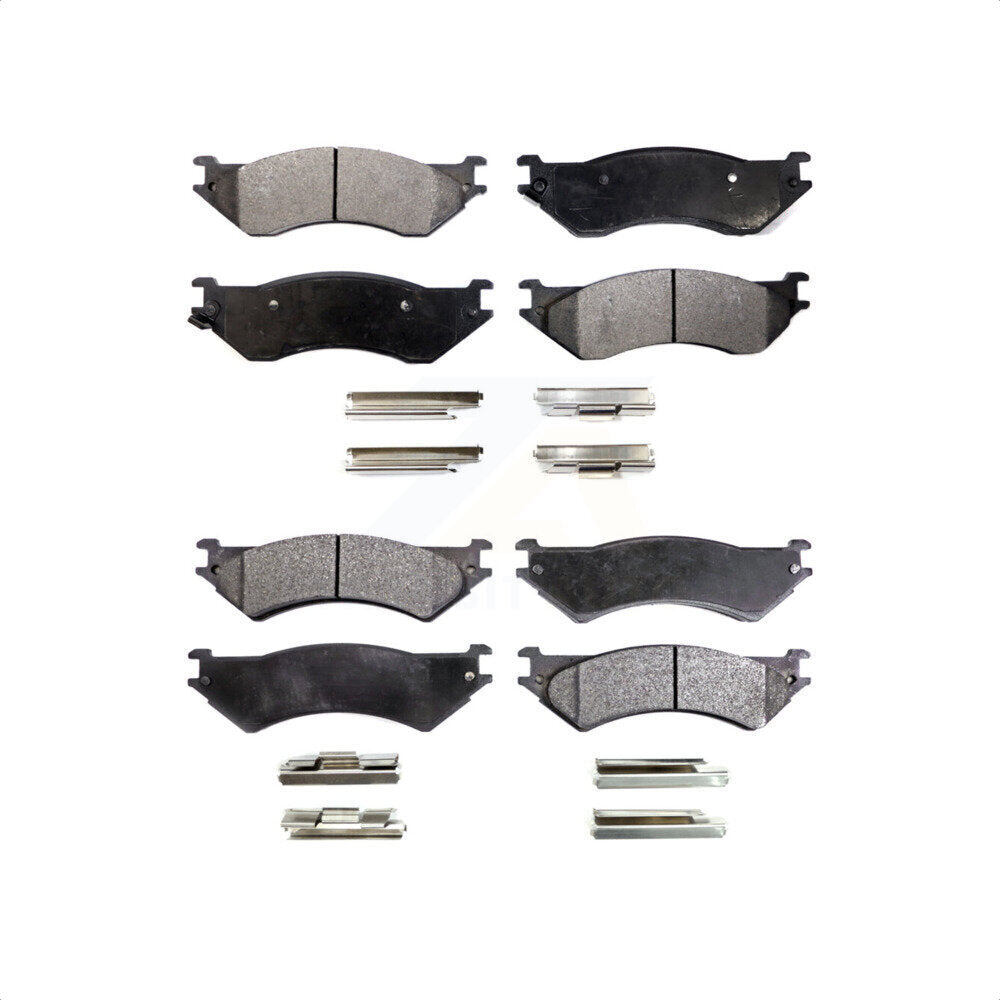 Front Rear Semi-Metallic Brake Pads Kit For 2004 Ford F-150 Heritage With 8 Lug Wheels KPF-100670