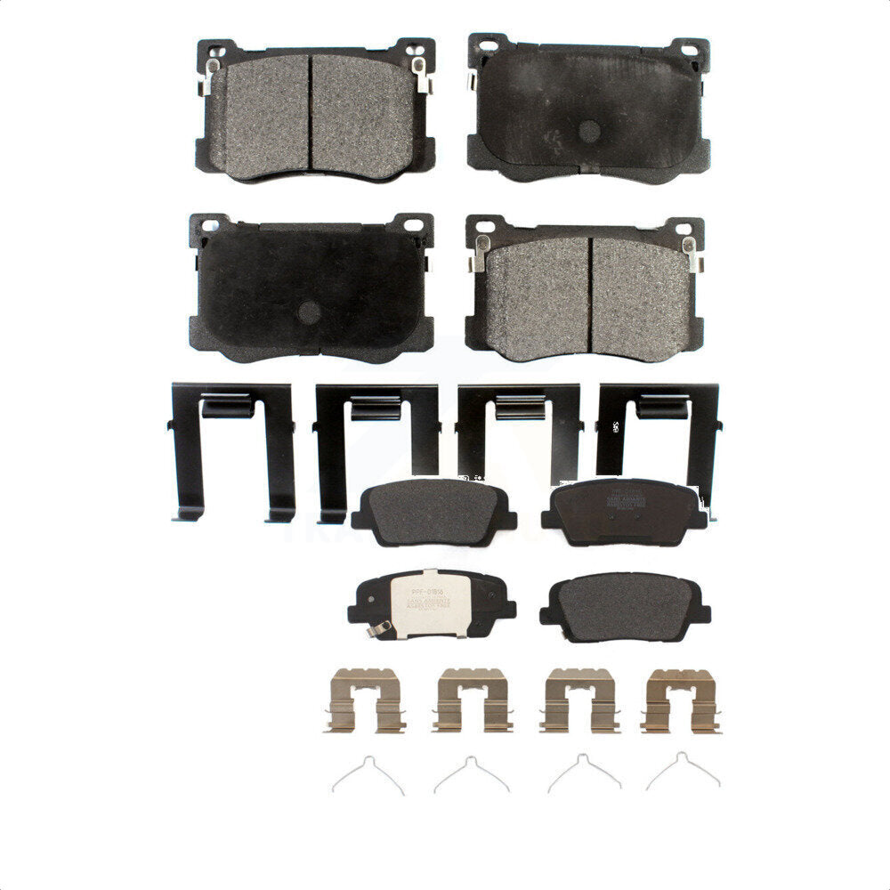 Front Rear Semi-Metallic Brake Pads Kit For 2018 Genesis G80 3.3L with Turbocharged KPF-100673
