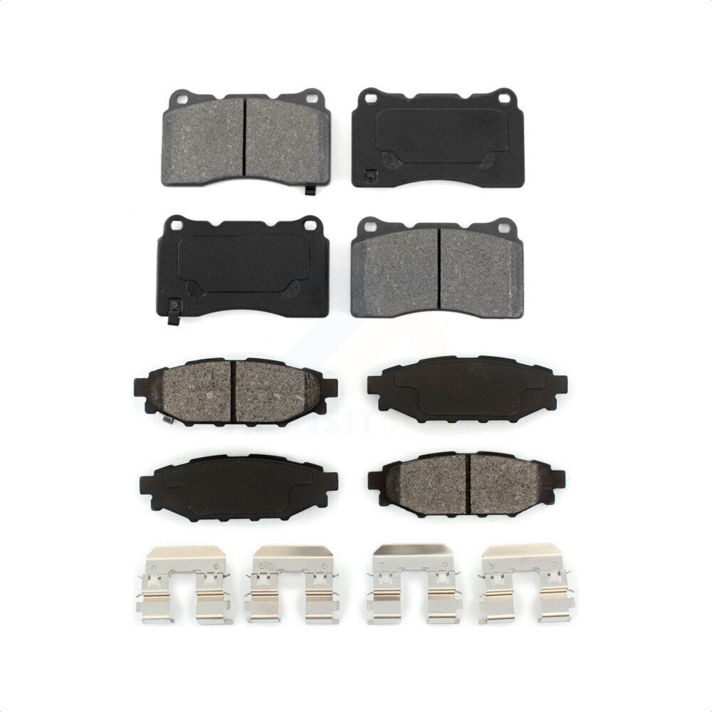 Front Rear Semi-Metallic Brake Pads Kit For 2014 Subaru WRX With 15" Factory Wheels KSM-100004