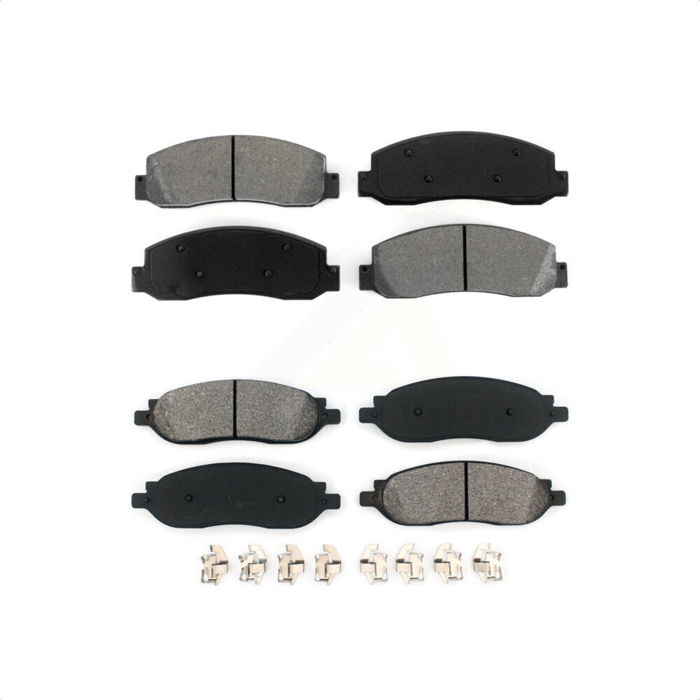 Front Rear Semi-Metallic Brake Pads Kit For 2005-2007 Ford F-250 Super Duty F-350 KSM-100037