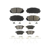Front Rear Semi-Metallic Brake Pads Kit For Toyota Prius Corolla Lexus CT200h Prime Plug-In KSM-100078