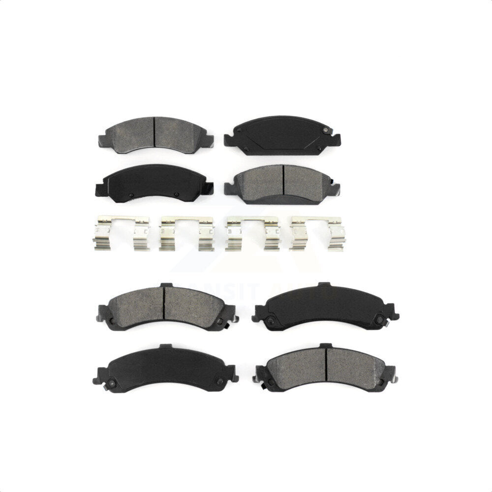 Front Rear Semi-Metallic Brake Pads Kit For 2005-2006 Chevrolet Silverado 1500 GMC Sierra With Dual Piston Caliper Drum rear brakes KSM-100136