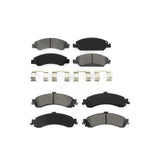 Front Rear Semi-Metallic Brake Pads Kit For 2005-2006 Chevrolet Silverado 1500 GMC Sierra With Dual Piston Caliper Drum rear brakes KSM-100136