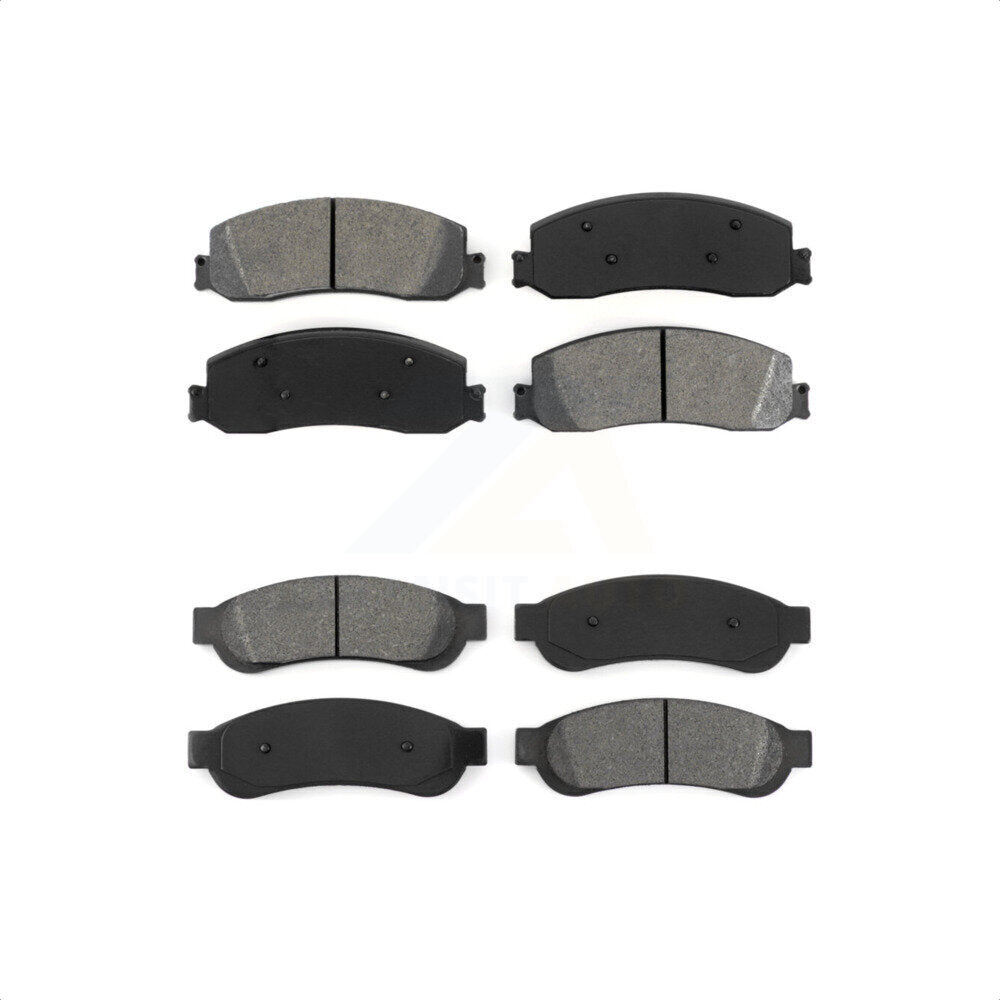 Front Rear Semi-Metallic Brake Pads Kit For Ford F-250 Super Duty F-350 F-450 KSM-100203