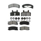 Front Rear Semi-Metallic Brake Pads Kit For 1999 Cadillac DeVille Drum rear brakes KSM-100235