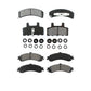 Front Rear Semi-Metallic Brake Pads Kit For 2000 GMC Yukon Drum rear brakes With Dual Piston Caliper KSM-100237
