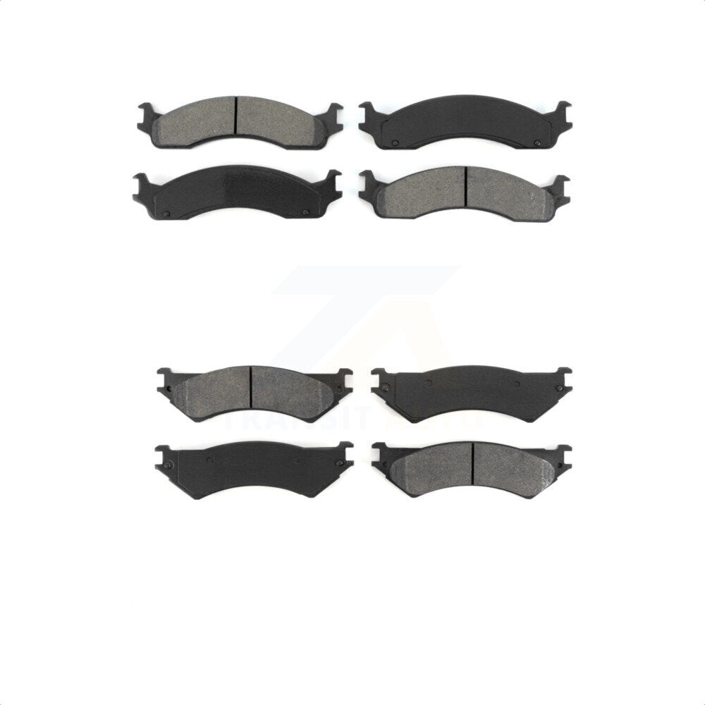 Front Rear Semi-Metallic Brake Pads Kit For Ford E-350 Super Duty E-250 Econoline Club Wagon KSM-100293