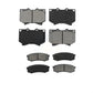 Front Rear Semi-Metallic Brake Pads Kit For 2001-2003 Toyota Sequoia 4.7" Plate Length KSM-100342