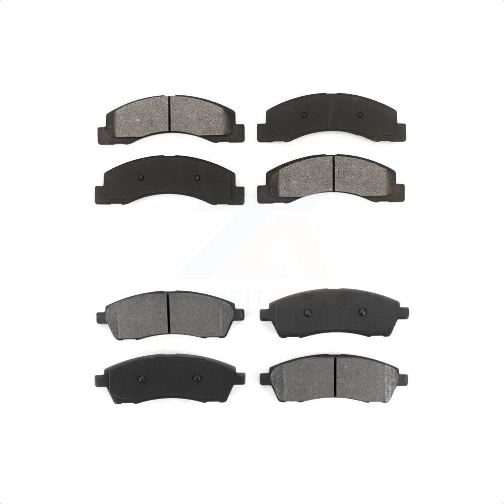 Front Rear Semi-Metallic Brake Pads Kit For Ford F-250 Super Duty F-350 Excursion KSM-100354