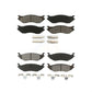 Front Rear Semi-Metallic Brake Pads Kit For Dodge Durango Ram 1500 Van KSM-100444