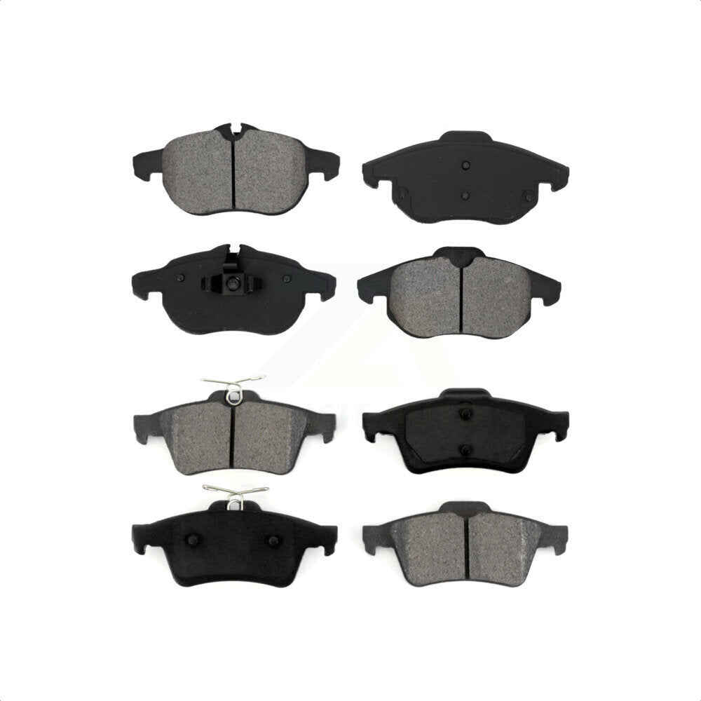 Front Rear Semi-Metallic Brake Pads Kit For 2004-2011 Saab 9-3 With 285mm Diameter Rotor or 302mm KSM-100446
