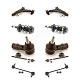 Front Control Arms Assembly And Complete Shock Tie Rods Link Sway Bar Suspension Kit (10Pc) For 2007 Ford Focus S SES Sport Ambiente LX Austero SE Tipico Excludes ST Models KSS-103997