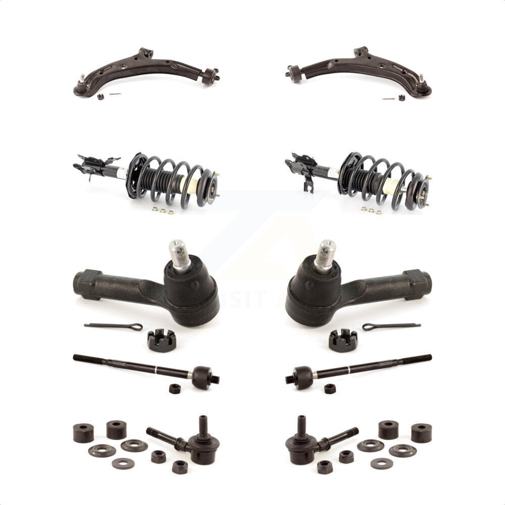 Front Control Arms Assembly And Complete Shock Tie Rods Link Sway Bar Suspension Kit (10Pc) For Nissan Sentra Excludes SE-R Spec V Models KSS-103998