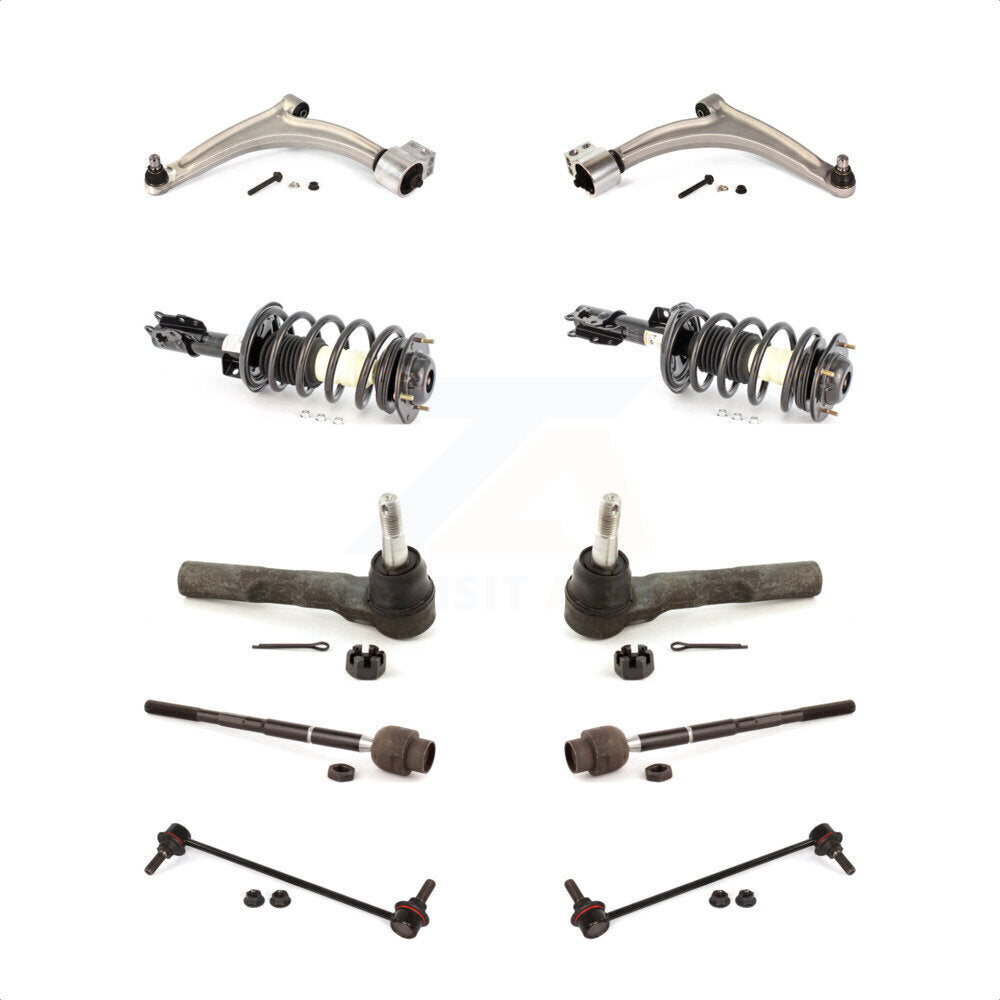 Front Control Arms Assembly And Complete Shock Tie Rods Link Sway Bar Suspension Kit (10Pc) For 2010 Pontiac G6 Contains Rear Bushings KSS-104010