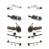 Front Control Arms Assembly And Complete Shock Tie Rods Link Sway Bar Suspension Kit (10Pc) For 2005-2006 Pontiac Pursuit With FE3 11.80" Center To Length KSS-104015