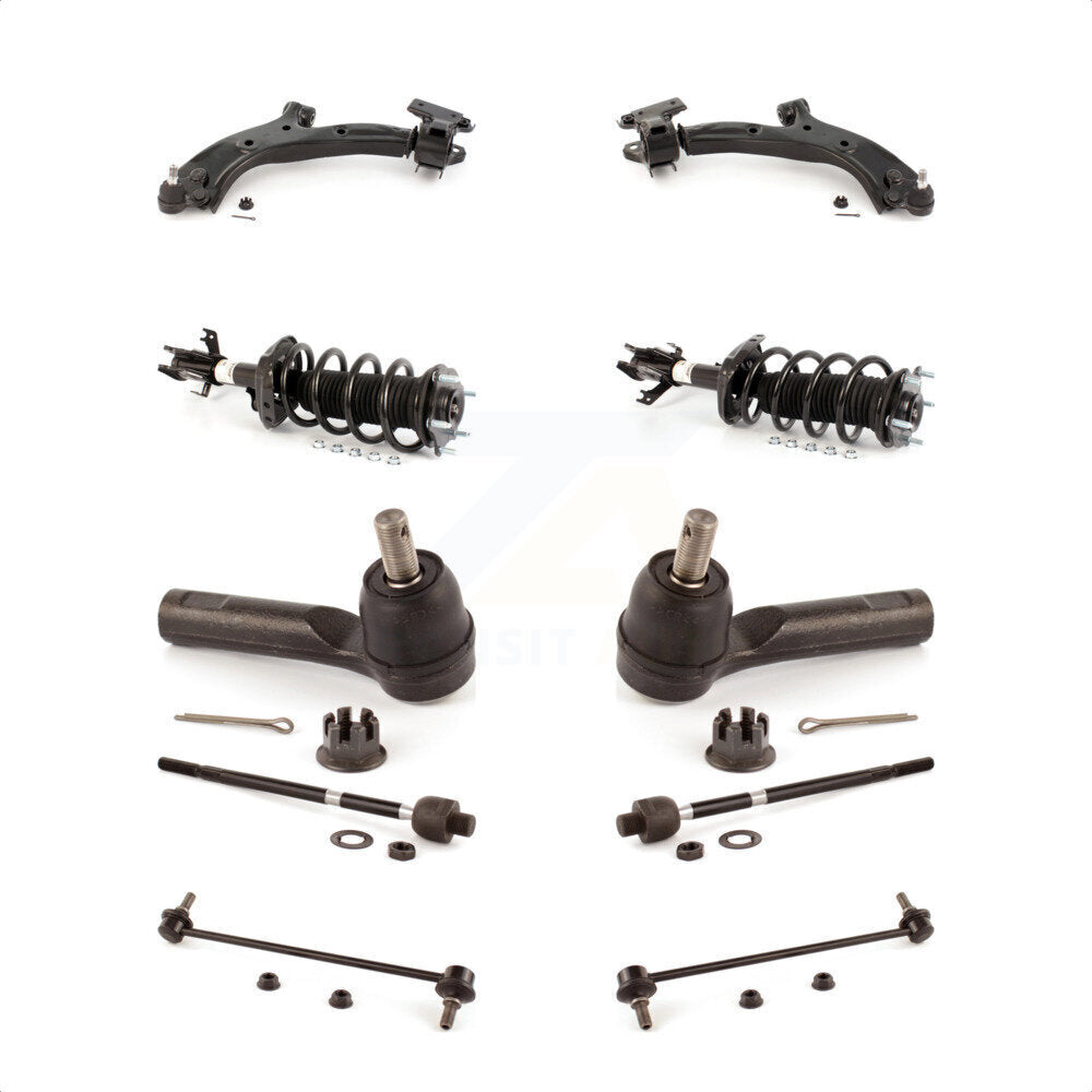 Front Control Arms Assembly And Complete Shock Tie Rods Link Sway Bar Suspension Kit (10Pc) For 2007-2011 Honda CR-V Vehicles Manufactured In Japan KSS-104017