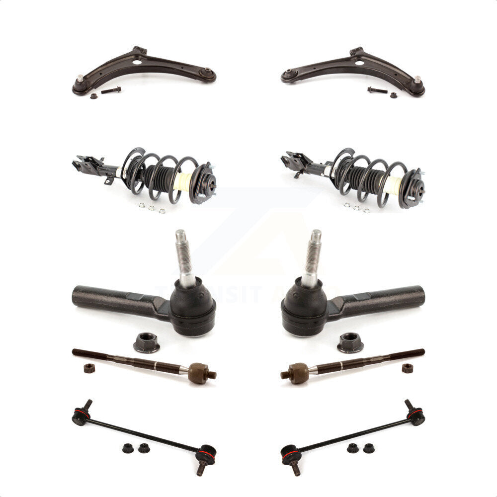 Front Control Arms Assembly And Complete Shock Tie Rods Link Sway Bar Suspension Kit (10Pc) For Jeep Patriot Compass Dodge Caliber KSS-104019
