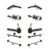 Front Control Arms Assembly And Complete Shock Tie Rods Link Sway Bar Suspension Kit (10Pc) For 2007-2008 Dodge Caliber SXT Premium R T SE Excludes 1.8 Liter Engine SRT4 Models KSS-104021
