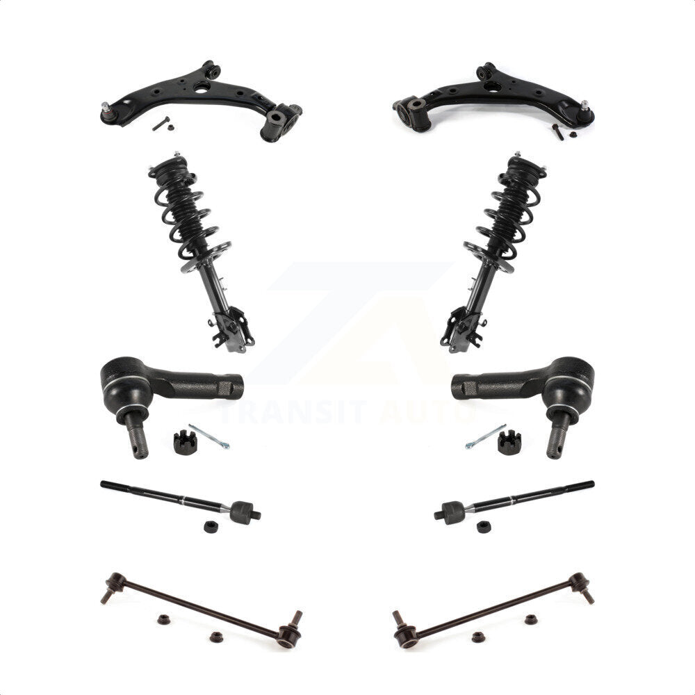 Front Control Arms Assembly And Complete Shock Tie Rods Link Sway Bar Suspension Kit (10Pc) For 2013-2016 Mazda CX-5 FWD Excludes All Wheel Drive KSS-104112