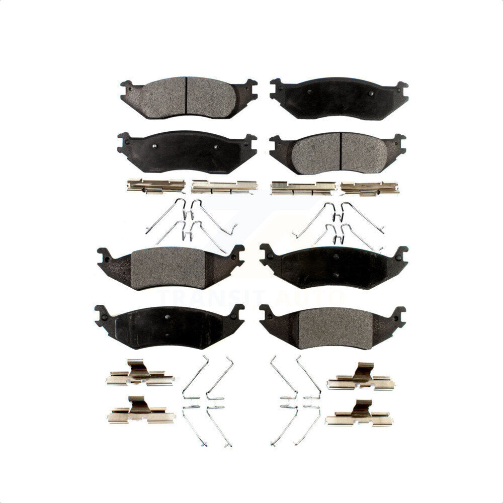 Front Rear Ceramic Brake Pads Kit For Ford E-150 Club Wagon Econoline KTC-100031