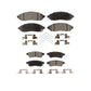 Front Rear Ceramic Brake Pads Kit For Nissan Frontier Xterra Suzuki Equator KTC-100062