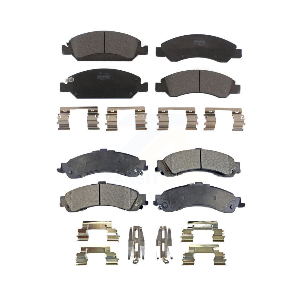 Front Rear Ceramic Brake Pads Kit For 2005-2006 Chevrolet Silverado 1500 GMC Sierra With Dual Piston Caliper Drum rear brakes KTC-100161