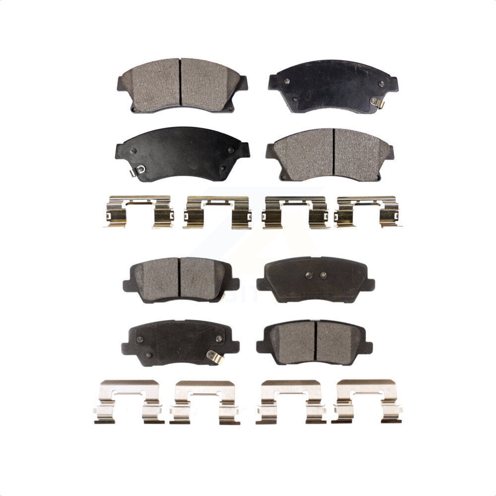 Front Rear Ceramic Brake Pads Kit For 2013-2015 Cadillac ATS With 300mm Diameter Rotor KTC-100236