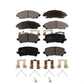 Front Rear Ceramic Brake Pads Kit For Honda Pilot Acura MDX Ridgeline KTC-100291