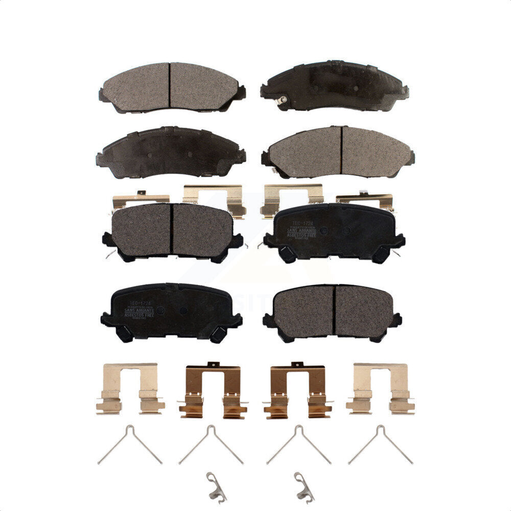 Front Rear Ceramic Brake Pads Kit For Honda Pilot Acura MDX Ridgeline KTC-100291