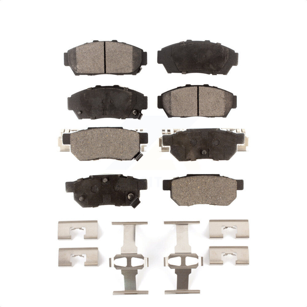 Front Rear Ceramic Brake Pads Kit For Acura Integra Honda Civic KTC-100346