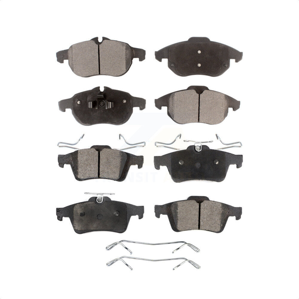 Front Rear Ceramic Brake Pads Kit For 2004-2011 Saab 9-3 With 285mm Diameter Rotor or 302mm KTC-100506