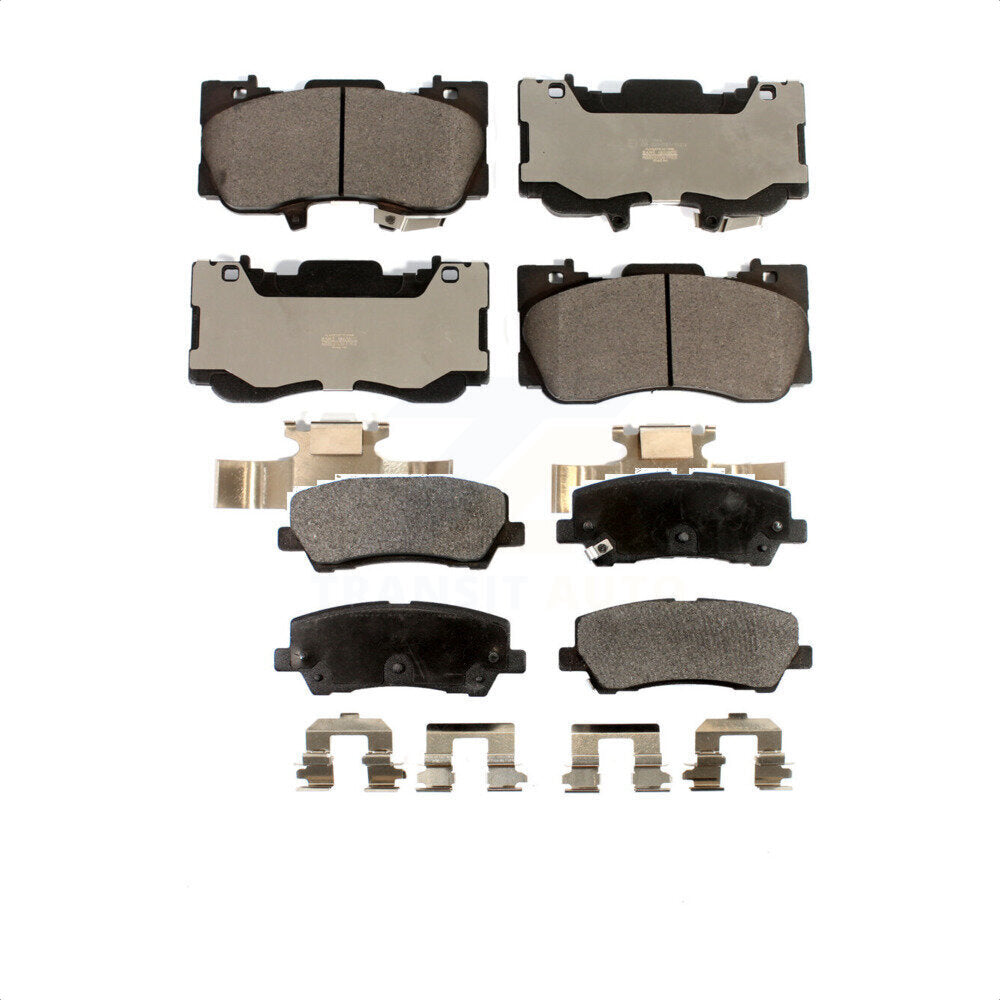 Front Rear Ceramic Brake Pads Kit For 2022 Ford Mustang 5.0L 2.3L With 4 Piston Caliper KTC-100590
