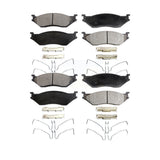 Front Rear Ceramic Brake Pads Kit For Ford F-450 Super Duty F-550 F-59 Commercial Stripped Chassis International IC Corporation LCF CF500 CF600 TerraStar AE School Bus E-550 AC F-53 Motorhome Econoline KTC-100622