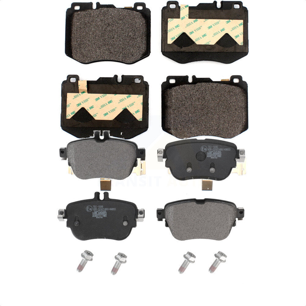 Front Rear Ceramic Brake Pads Kit For 2017 Mercedes-Benz E300 Without Sport Package KTC-100645