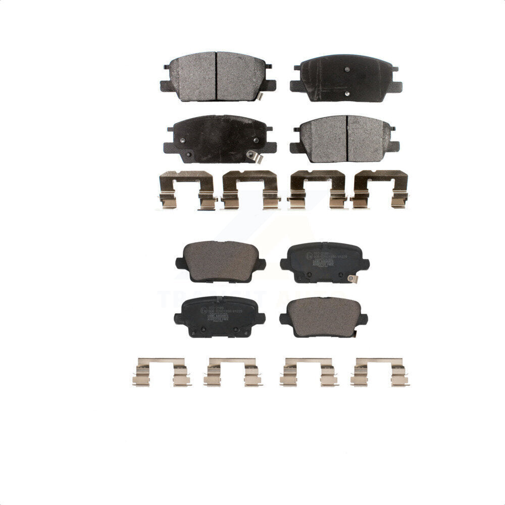 Front Rear Ceramic Brake Pads Kit For 2018-2019 Buick Regal Sportback AWD with 3.6L With 300mm Diameter Rotor KTC-100650