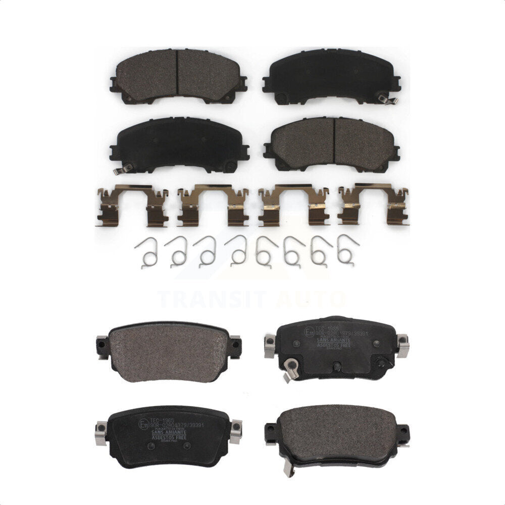 Front Rear Ceramic Brake Pads Kit For 2019 Nissan Rogue FULL HYBRID EV-GAS (FHEV) engine With Electric Parking KTC-100663