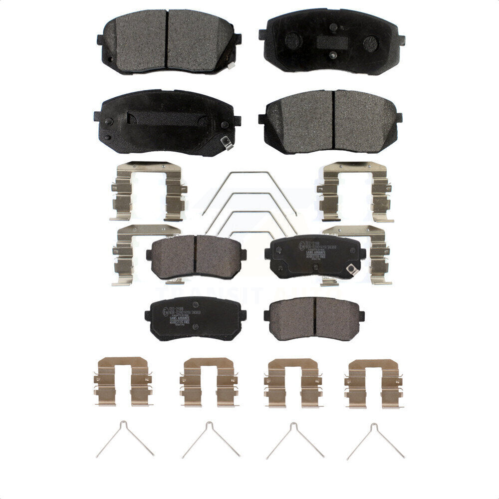 Front Rear Ceramic Brake Pads Kit For Hyundai Kona Kia Seltos KTC-100728