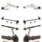 Front Suspension Control Arm And Ball Joint Assembly Steering Tie Rod End Stabilizer Bar Link Kit (8Pc) For Chevrolet HHR Pontiac Pursuit KTR-100411