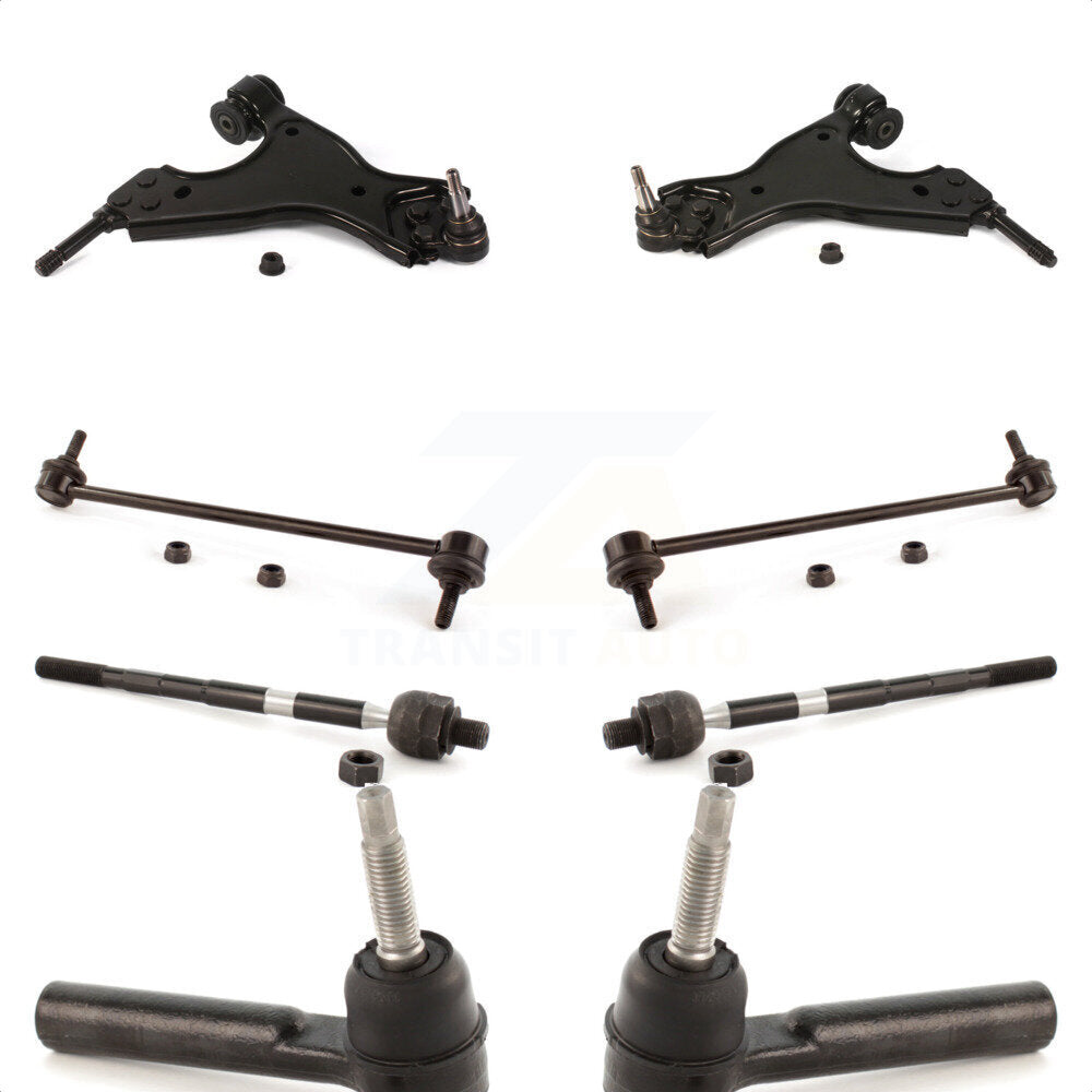 Front Suspension Control Arm And Ball Joint Assembly Steering Tie Rod End Stabilizer Bar Link Kit (8Pc) For Chevrolet Traverse GMC Acadia Buick Enclave Saturn Outlook Limited KTR-100414