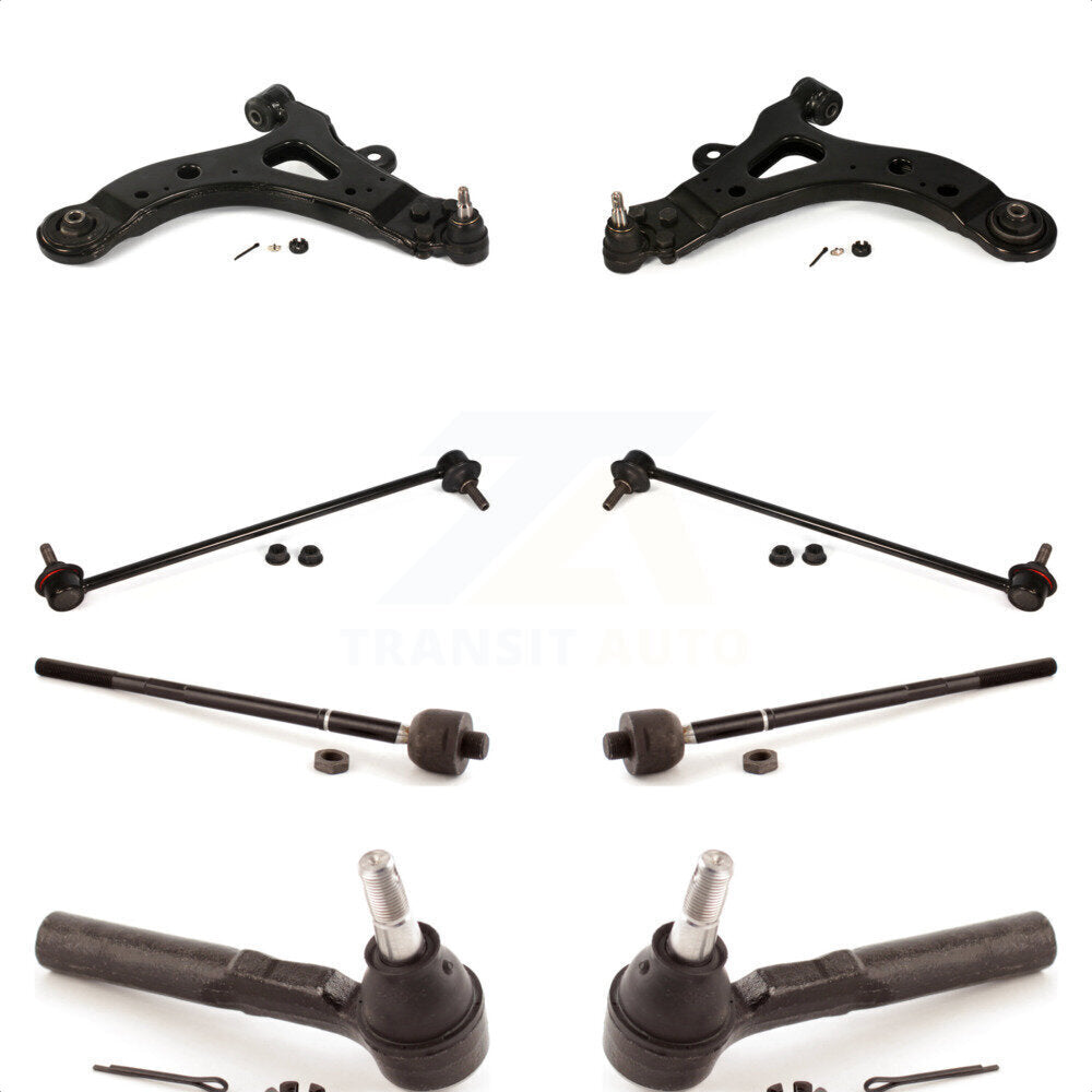 Front Suspension Control Arm And Ball Joint Assembly Steering Tie Rod End Stabilizer Bar Link Kit (8Pc) For Chevrolet Uplander Pontiac Montana Buick Terraza Saturn Relay With Sway Mounting Tab KTR-100418