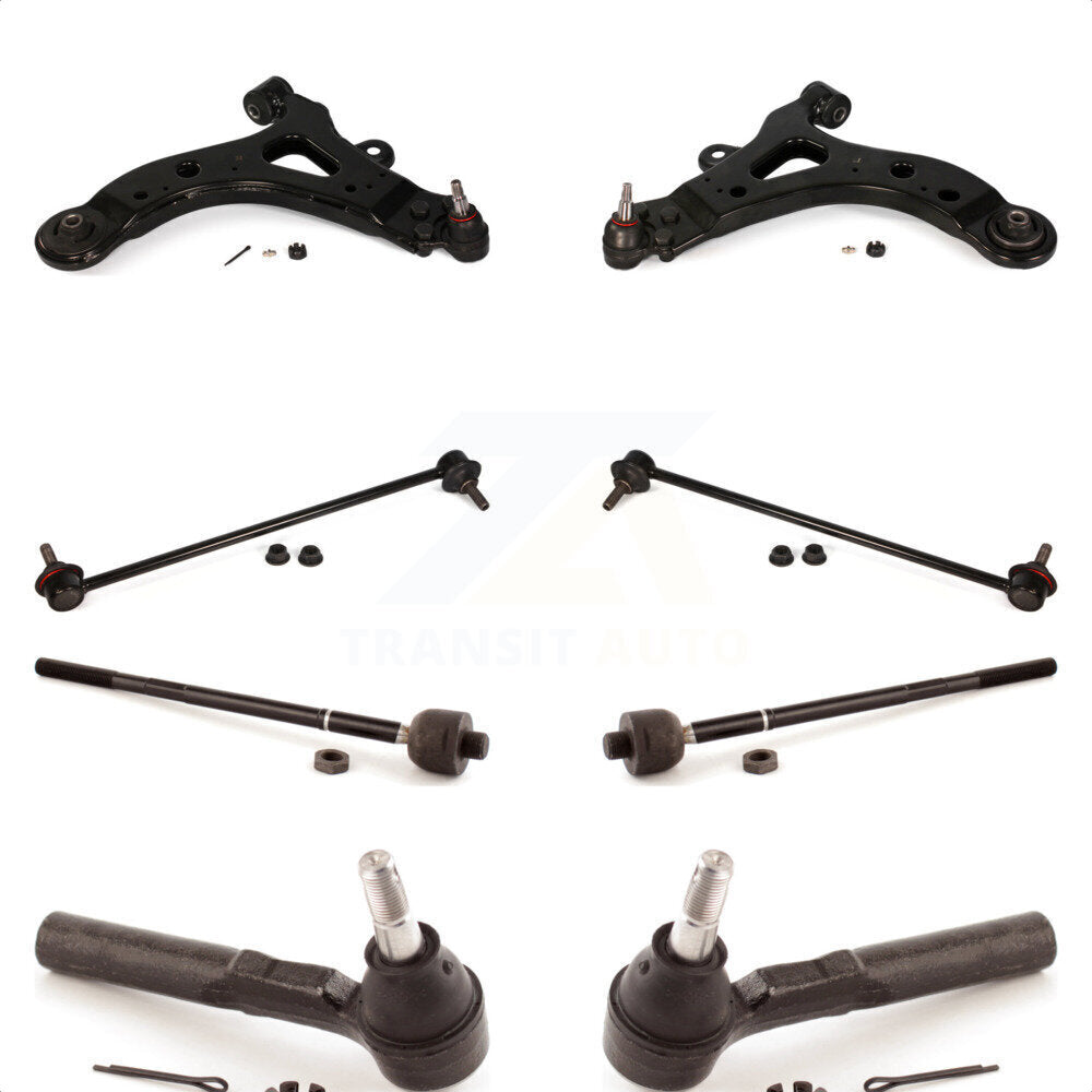 Front Suspension Control Arm And Ball Joint Assembly Steering Tie Rod End Stabilizer Bar Link Kit (8Pc) For Chevrolet Uplander Pontiac Montana Buick Terraza Saturn Relay Without Sway Mounting Tab KTR-100421