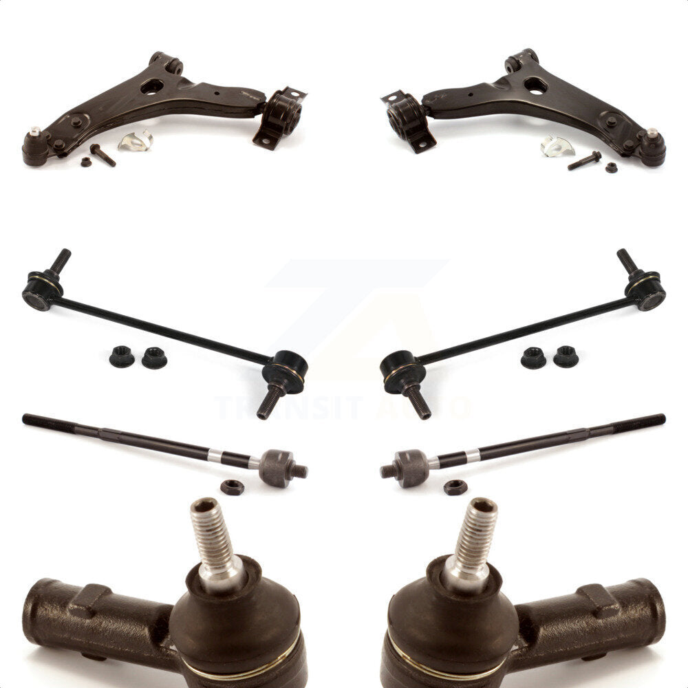 Front Suspension Control Arm And Ball Joint Assembly Steering Tie Rod End Stabilizer Bar Link Kit (8Pc) For Ford Focus KTR-100441